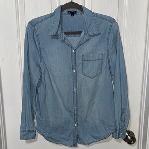Gap Light Blue Denim Button-Up Shirt